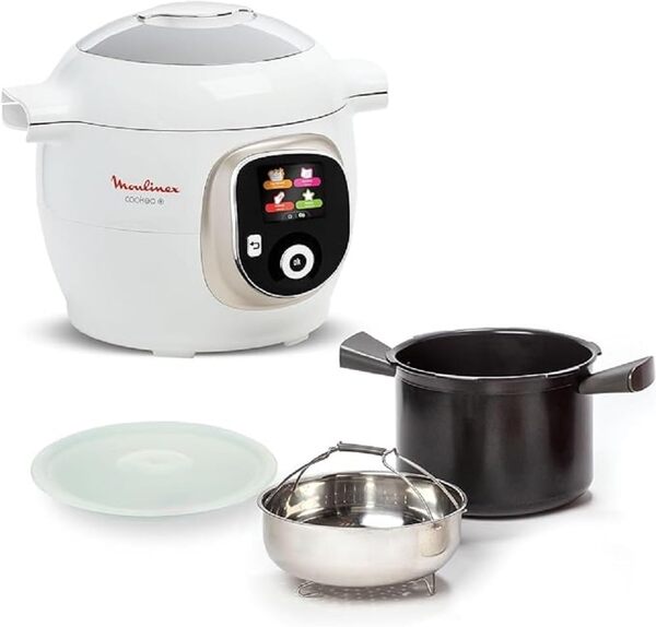 Moulinex Cookeo+ Multicuiseur intelligent haute pression + Extra Crisp Cookeo, Couvercle air fryer, Recettes croustillantes + Cuve Anti-Adhésive, capacité 6 litre