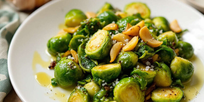 Recette délicieuse de choux de Bruxelles sous pression