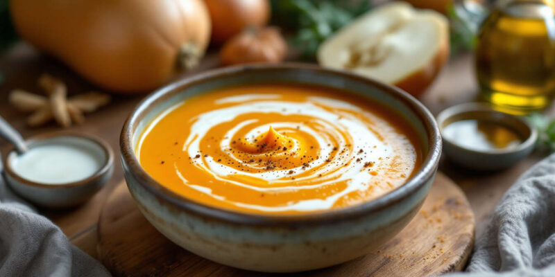 Recette de soupe butternut à la noix de muscade