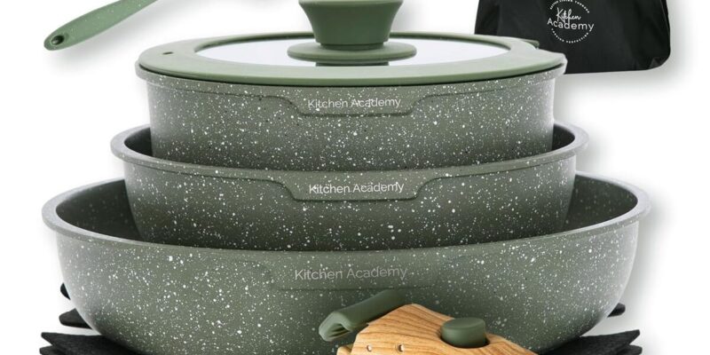 Test batterie de cuisine Kitchen Academy : 10 pièces à poignée amovible pour induction