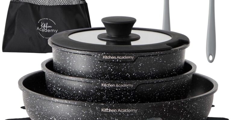 Test : kitchen academy Lot de 10 casseroles anti-adhésives induction