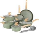 Test Kitchen Academy : lot de 12 casseroles anti-adhésives vertes
